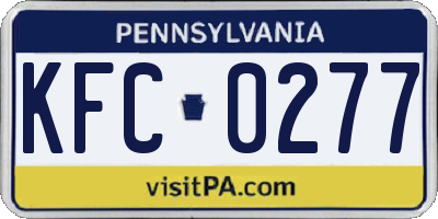 PA license plate KFC0277