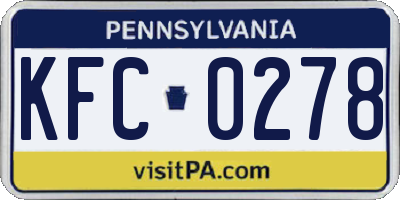 PA license plate KFC0278
