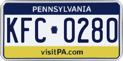 PA license plate KFC0280