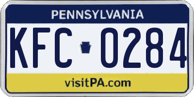 PA license plate KFC0284