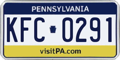 PA license plate KFC0291