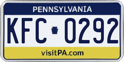 PA license plate KFC0292