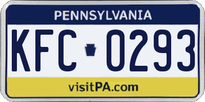 PA license plate KFC0293