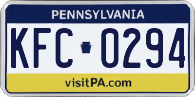 PA license plate KFC0294