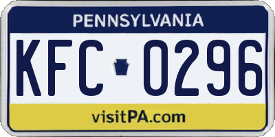 PA license plate KFC0296