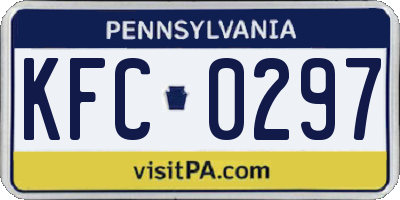PA license plate KFC0297