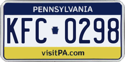 PA license plate KFC0298