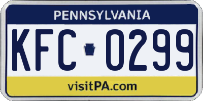 PA license plate KFC0299