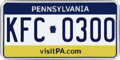 PA license plate KFC0300
