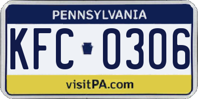 PA license plate KFC0306