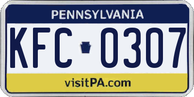 PA license plate KFC0307