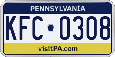 PA license plate KFC0308