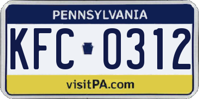 PA license plate KFC0312