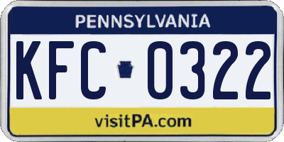 PA license plate KFC0322