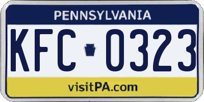 PA license plate KFC0323