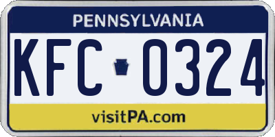 PA license plate KFC0324