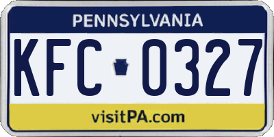 PA license plate KFC0327