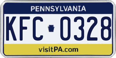 PA license plate KFC0328