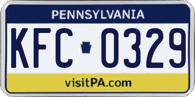 PA license plate KFC0329