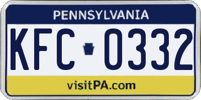 PA license plate KFC0332