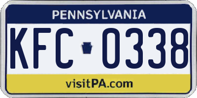PA license plate KFC0338