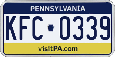 PA license plate KFC0339