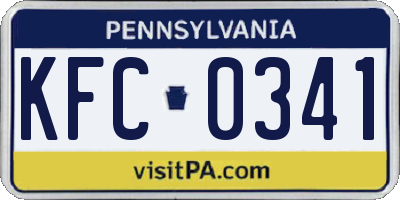 PA license plate KFC0341
