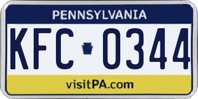 PA license plate KFC0344
