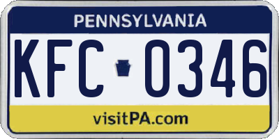 PA license plate KFC0346
