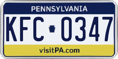 PA license plate KFC0347