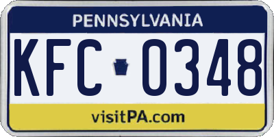 PA license plate KFC0348