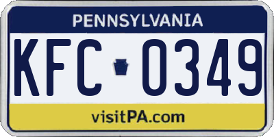 PA license plate KFC0349