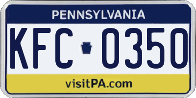 PA license plate KFC0350