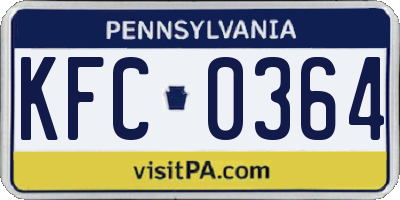 PA license plate KFC0364