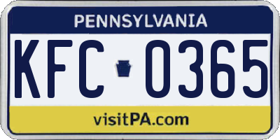 PA license plate KFC0365
