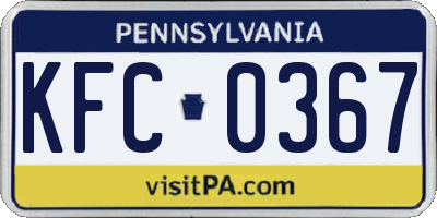 PA license plate KFC0367