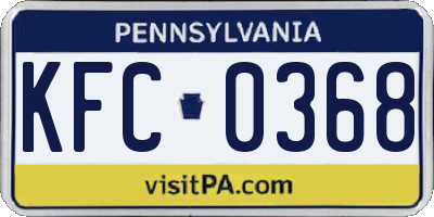PA license plate KFC0368