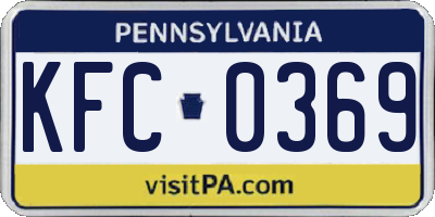 PA license plate KFC0369