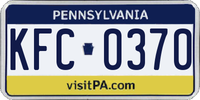 PA license plate KFC0370