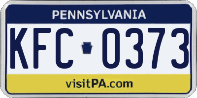 PA license plate KFC0373