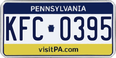 PA license plate KFC0395