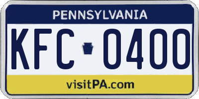 PA license plate KFC0400