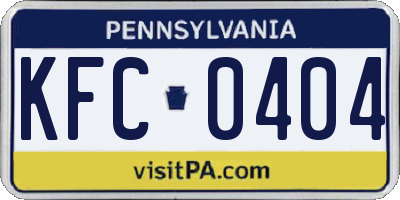 PA license plate KFC0404