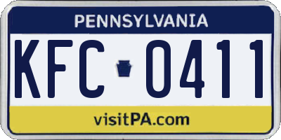 PA license plate KFC0411