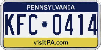 PA license plate KFC0414