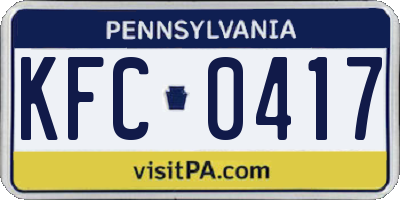 PA license plate KFC0417
