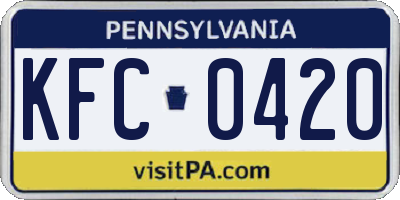 PA license plate KFC0420