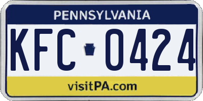 PA license plate KFC0424