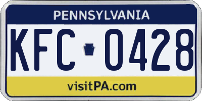 PA license plate KFC0428