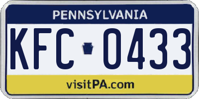 PA license plate KFC0433